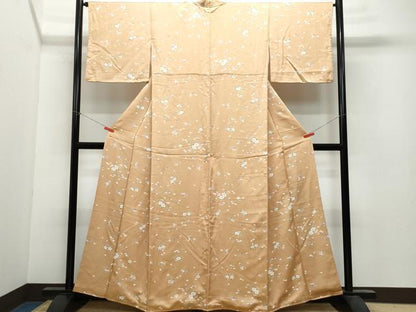 平和屋着物●上質な小紋 草花文 正絹 逸品 CAAU9764vf