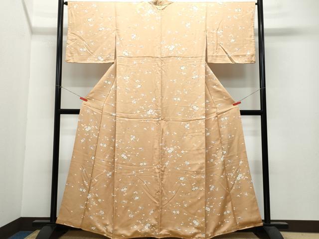 平和屋着物●上質な小紋 草花文 正絹 逸品 CAAU9764vf