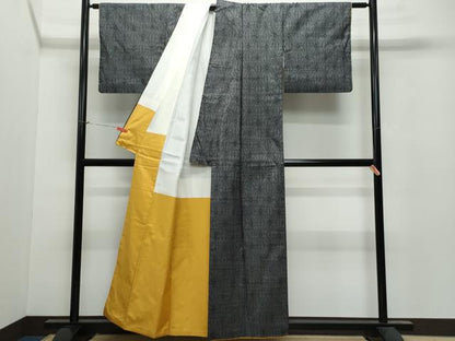 平和屋着物●本場大島紬 7マルキ 麻の葉文 正絹 逸品 CAAU9859vf