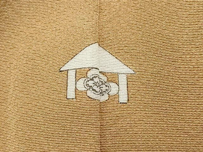 平和屋着物●上質な色無地　小麦色　正絹　逸品　CAAU9869vf