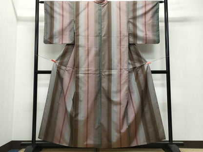 平和屋着物●本場縞大島紬 霞間道 正絹 逸品 CAAU9873vf