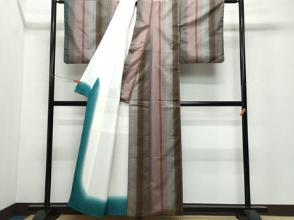 平和屋着物●本場縞大島紬 霞間道 正絹 逸品 CAAU9873vf