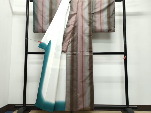 平和屋着物●本場縞大島紬 霞間道 正絹 逸品 CAAU9873vf
