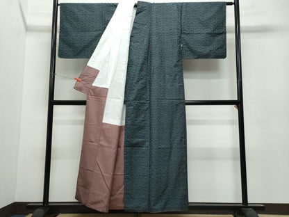 平和屋着物●上質な紬 吉祥文 正絹 逸品 CAAU9876vf