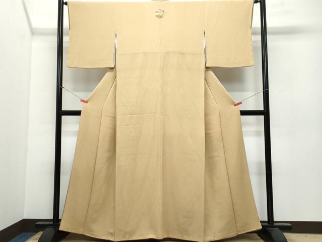 平和屋着物●上質な色無地　芝翫茶色　鬼しぼ縮緬　正絹　逸品　CAAU9898vf