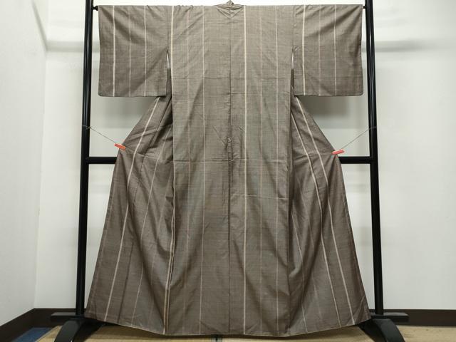 平和屋着物●本場大島紬 9マルキ 縞 正絹 逸品 CAAU9915vf