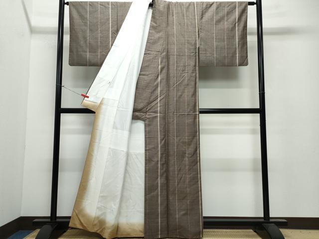 平和屋着物●本場大島紬 9マルキ 縞 正絹 逸品 CAAU9915vf