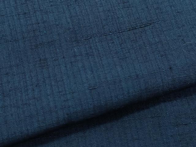 平和屋着物●男性　紬　アンサンブル　藍鉄色　正絹　逸品　CAAU9940vf