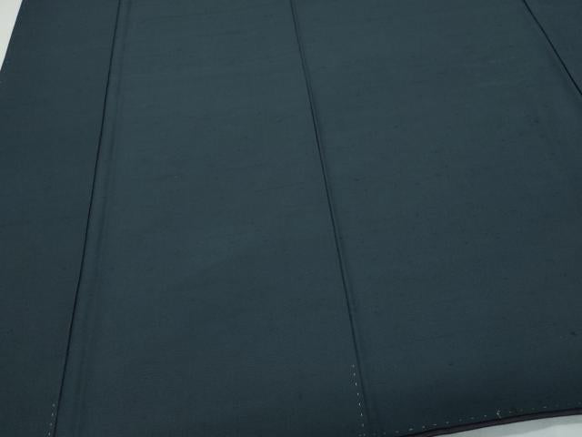 平和屋着物●男性　紬　アンサンブル　藍鉄色　正絹　逸品　CAAU9944vf