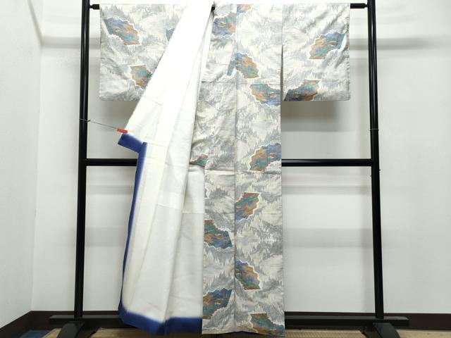 平和屋着物●本場大島紬 白大島 7マルキ 風景草木文 総絣 前田才夢作 証紙付き 正絹 逸品 CAAU9946vf