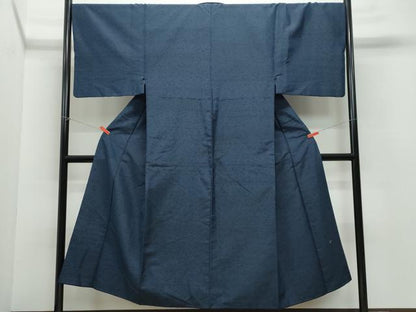 平和屋着物●男性 髭紬 濃紺色 正絹 逸品 CAAU9974vf
