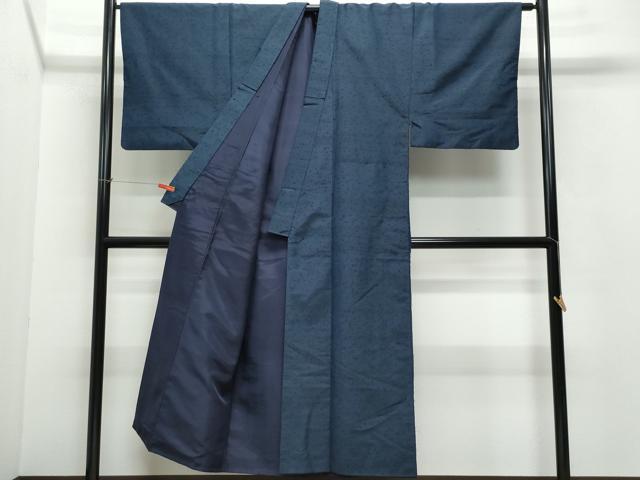 平和屋着物●男性 髭紬 濃紺色 正絹 逸品 CAAU9974vf