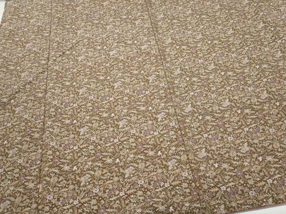 平和屋着物●上質なお召 更紗花唐草文 正絹 逸品 CAAU9993vf