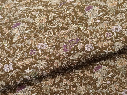 平和屋着物●上質なお召 更紗花唐草文 正絹 逸品 CAAU9993vf