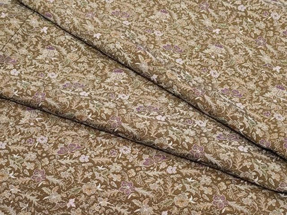 平和屋着物●上質なお召 更紗花唐草文 正絹 逸品 CAAU9993vf