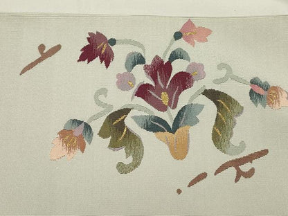 平和屋着物●爪搔き本綴れ 八寸名古屋帯 更紗花文 金糸 正絹 逸品 CAAV0017qe