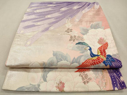 平和屋着物◎六通柄袋帯 唐織 鳳凰花文 金銀糸 正絹 逸品 CAAV0109qe