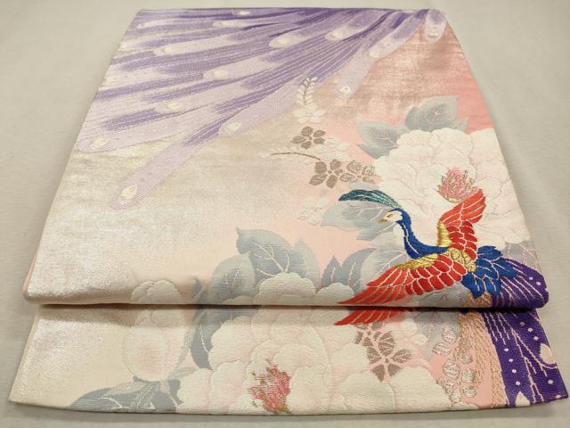 平和屋着物◎六通柄袋帯 唐織 鳳凰花文 金銀糸 正絹 逸品 CAAV0109qe