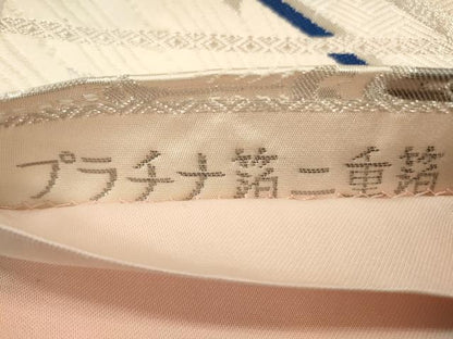平和屋着物◎六通柄袋帯　唐織　孔雀羽花文　プラチナ箔　二重箔　正絹　逸品　CAAV0111qe