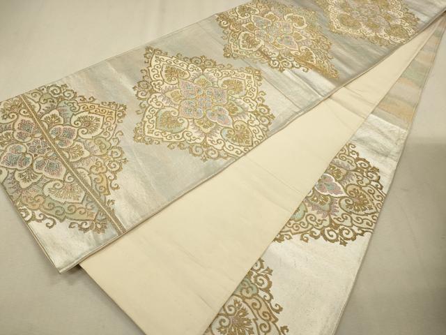 平和屋着物◎六通柄袋帯　花菱文　金糸　正絹　逸品　CAAV0140qe