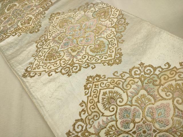 平和屋着物◎六通柄袋帯　花菱文　金糸　正絹　逸品　CAAV0140qe
