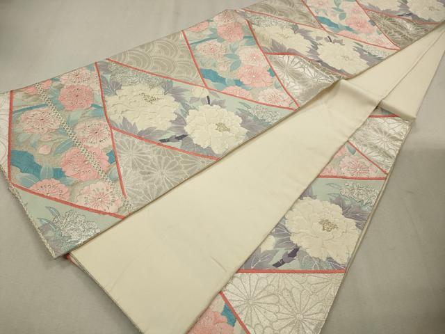 平和屋着物◎六通柄袋帯 唐織 檜垣花文 金銀糸 正絹 逸品 CAAV0146qe