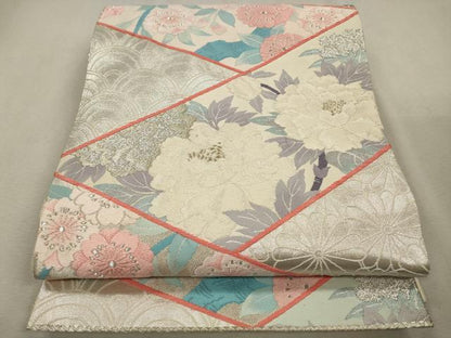 平和屋着物◎六通柄袋帯 唐織 檜垣花文 金銀糸 正絹 逸品 CAAV0146qe