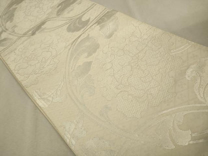 平和屋着物◎六通柄袋帯 唐織 花唐草文 銀糸 正絹 逸品 CAAV0147qe
