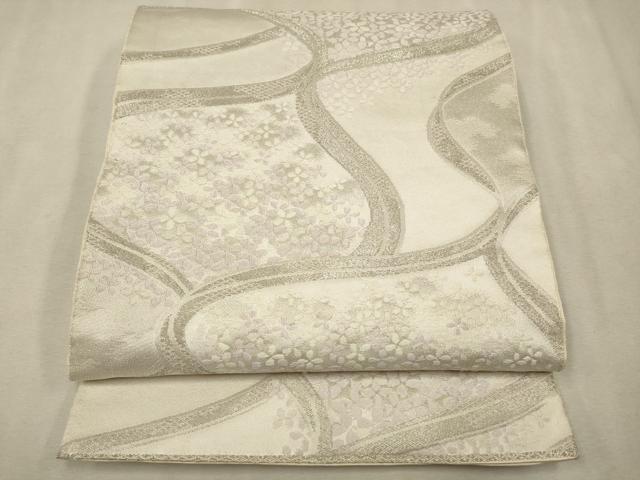 平和屋着物◎六通柄袋帯　唐織　流水舞花文　金糸　正絹　逸品　CAAV0204qe