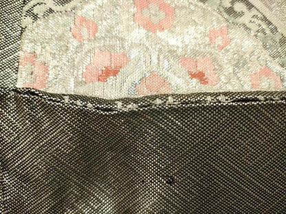 平和屋着物◎佐賀錦　六通柄袋帯　松皮菱花文　黒地　金糸　正絹　逸品　CAAV0205qe