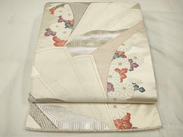 平和屋着物◎六通柄袋帯　唐織　草花文　金銀糸　正絹　逸品　CAAV0229qe