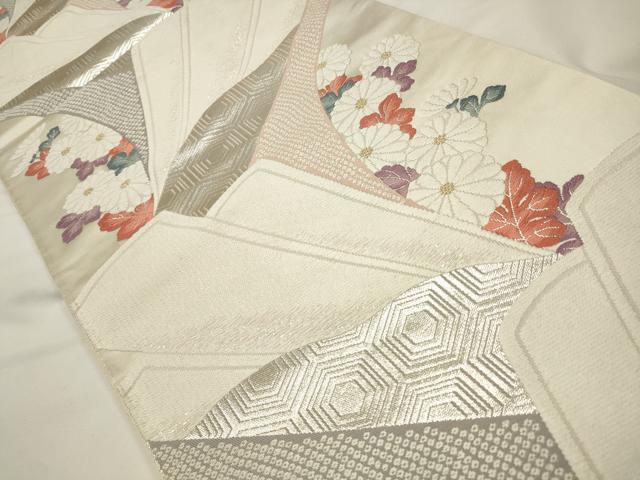 平和屋着物◎六通柄袋帯　唐織　草花文　金銀糸　正絹　逸品　CAAV0229qe