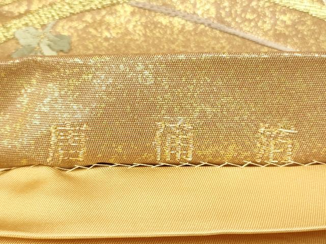 平和屋着物◎六通柄袋帯　唐織　頌栄生花文　唐俑箔　正絹　逸品　CAAV0237qe