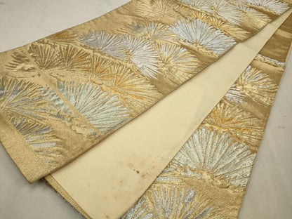 平和屋着物◎六通柄袋帯　松　金銀糸　正絹　逸品　CAAV0246qe