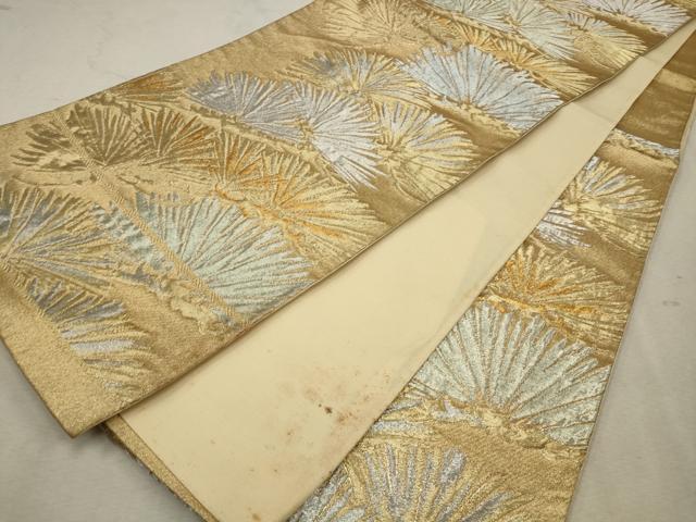 平和屋着物◎六通柄袋帯　松　金銀糸　正絹　逸品　CAAV0246qe
