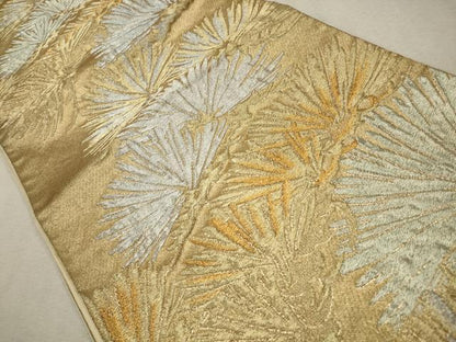 平和屋着物◎六通柄袋帯　松　金銀糸　正絹　逸品　CAAV0246qe