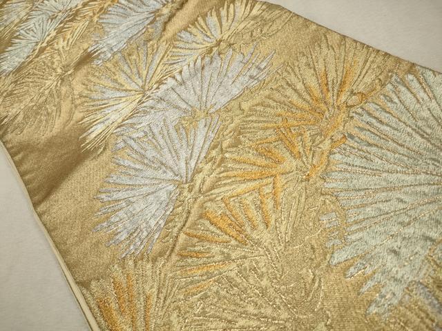 平和屋着物◎六通柄袋帯　松　金銀糸　正絹　逸品　CAAV0246qe