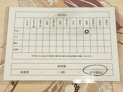 平和屋着物◎六通柄袋帯　唐織　流水熨斗几帳文　金銀糸　正絹　逸品　CAAV0250qe