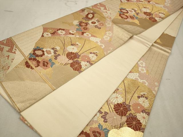 平和屋着物◎六通柄袋帯　唐織　吉祥花文　金糸　正絹　逸品　CAAV0256qe