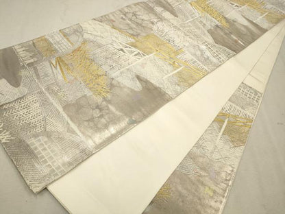 平和屋着物◎六通柄袋帯　唐織　古都の四季　錦引箔　正絹　逸品　CAAV0257qe