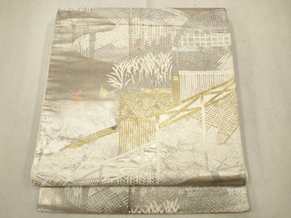 平和屋着物◎六通柄袋帯　唐織　古都の四季　錦引箔　正絹　逸品　CAAV0257qe