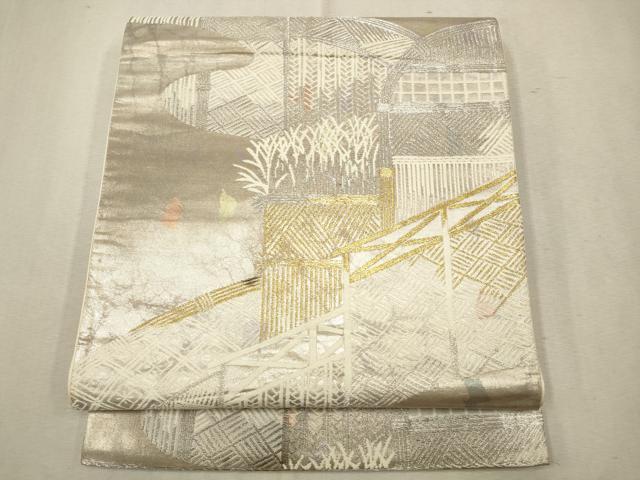 平和屋着物◎六通柄袋帯　唐織　古都の四季　錦引箔　正絹　逸品　CAAV0257qe