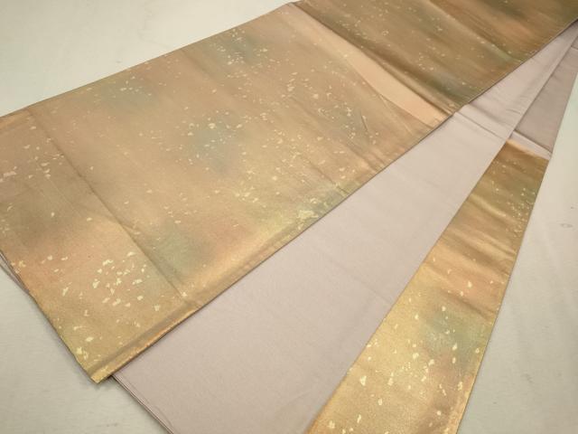平和屋着物◎六通柄袋帯　霞文　引箔　正絹　逸品　CAAV0258qe