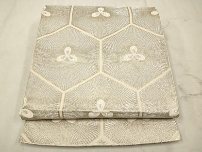 平和屋着物◎六通柄袋帯　唐織　亀甲若松文　金糸　正絹　逸品　CAAV0325qe