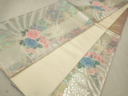 平和屋着物◎六通柄袋帯　唐織　花鳥文　金銀糸　正絹　逸品　CAAV0340qe