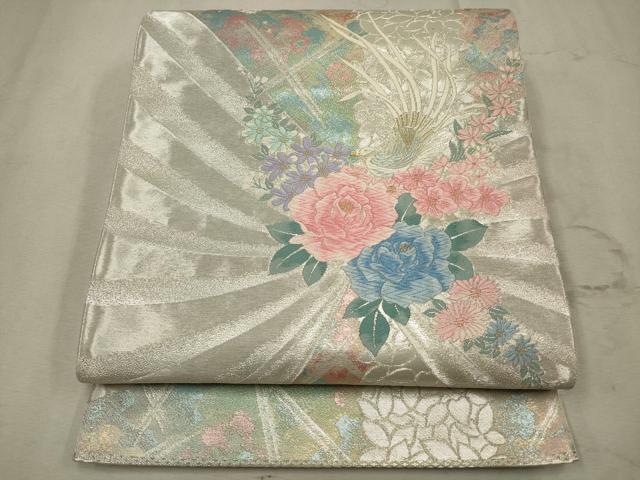 平和屋着物◎六通柄袋帯　唐織　花鳥文　金銀糸　正絹　逸品　CAAV0340qe