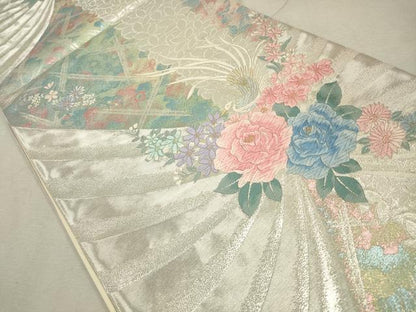 平和屋着物◎六通柄袋帯　唐織　花鳥文　金銀糸　正絹　逸品　CAAV0340qe