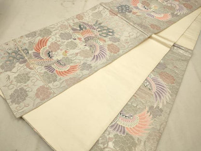 平和屋着物◎六通柄袋帯　唐織　鳳凰花文　金銀糸　正絹　逸品　CAAV0364qe