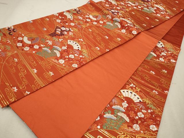 平和屋着物◎六通柄袋帯　唐織　能衣錦　流水小袖文　金糸　正絹　逸品　CAAV0389qe