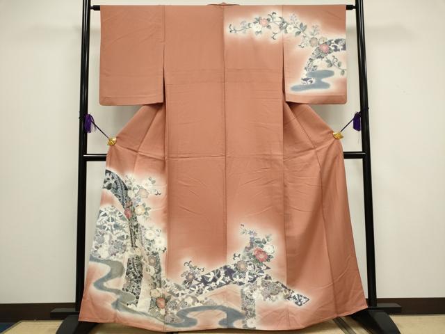 平和屋着物▽訪問着 単衣 辻が花 暈し染め 金銀彩 正絹 逸品 CAAV0885ou